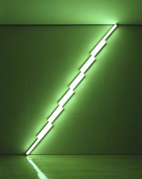 'Untitled,' a fluorescent light work by Dan Flavin, from 1975 — also at Lehmann Maupin.